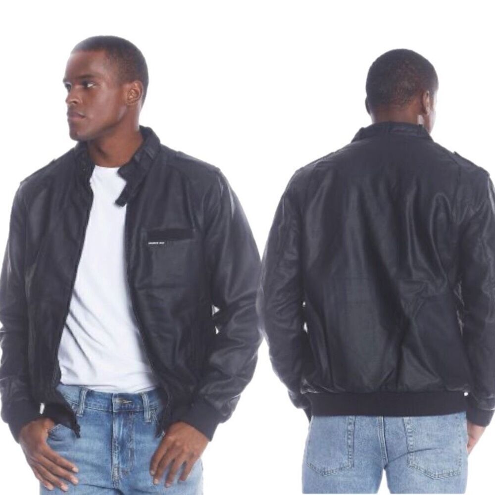 Members Only Men’s Faux Real Leather Iconic Racer Jacket